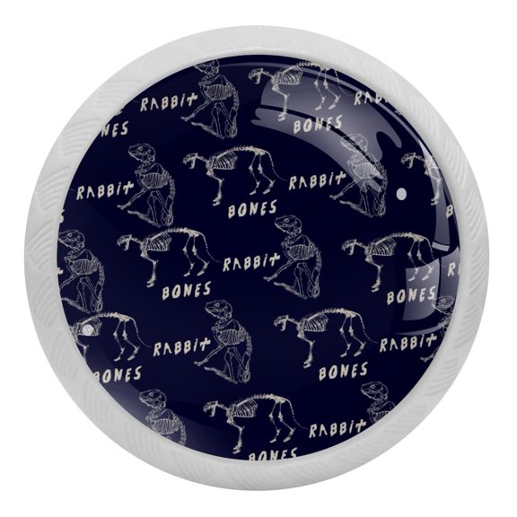 4PCS Round Wolf Cabinet Fluorescence Knob Glowing in the Dark Furniture Drawer Pulls Handle with Screws
