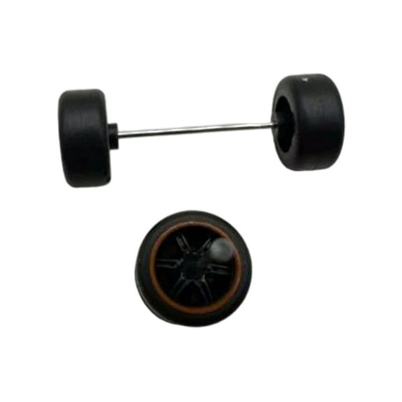 4PCS Rubber Tire Diecast Car Replacement Tires And Axles Rods For 1/64 Remote Control Models