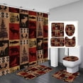 thumbnail image 1 of 4PCS Rustic Deer Shower Curtain Sets with Rugs, Waterproof Fabric Colorful Shower Curtain, Forest Woodland Wildlife Wild Animal Elk Moose Eagle Bird Country Cabin Lodge Hunting Bathroom Decor, 1 of 7