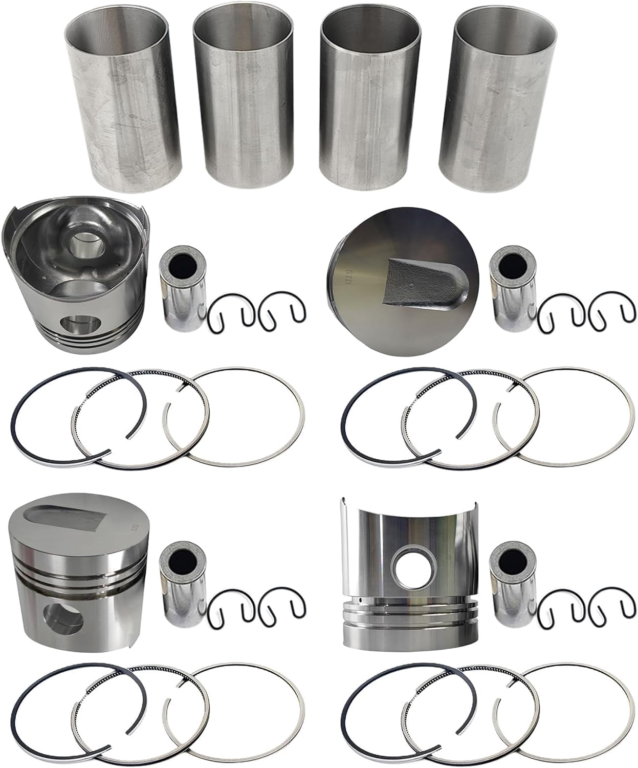 4PCS S4E2 Piston + Piston Rings STD With Cylinder liner half-finished ...
