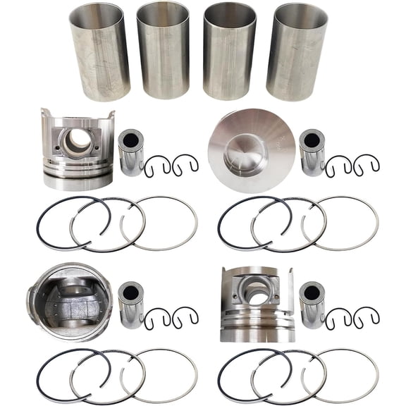 4PCS S4F Piston + Piston Rings STD With Cylinder liner half-finished For Mitsubishi S4F S4F2 engine For Toro 580D Mower Piston Combustion Chamber 50mm