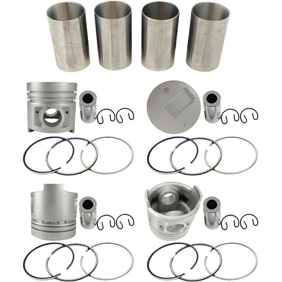 4PCS S4Q2 Piston + Piston Rings STD With Cylinder liner half-finished For Mitsubishi S4Q S4Q2 S4Q2-T Engine For TEREX HR18 TC51 TC65 Excavator For Clark Forklift Y1625D For Montana 4320 4320C