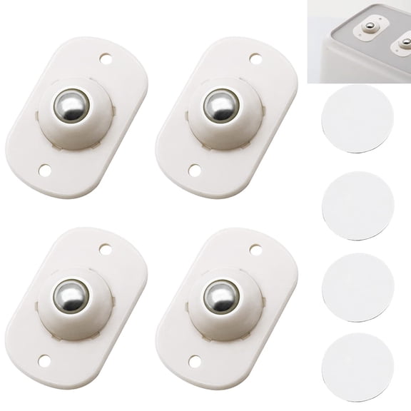 4PCS Self Adhesive Casters, Mini Universal Wheelss, 360-Degrees Rotatable Self-Adhesive Pulleys, Stainless Steel Bead Casters. Used for The Bottom of Storage Boxes and Suitcases.