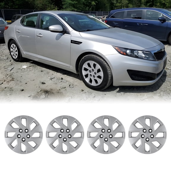 4PCS/Set 16 inch Hubcaps Compatible with 2011 2012 2013 Kia Optima,Compatible with Steel Wheel,Bolt-on with Factory Lug Nuts,Lacquer