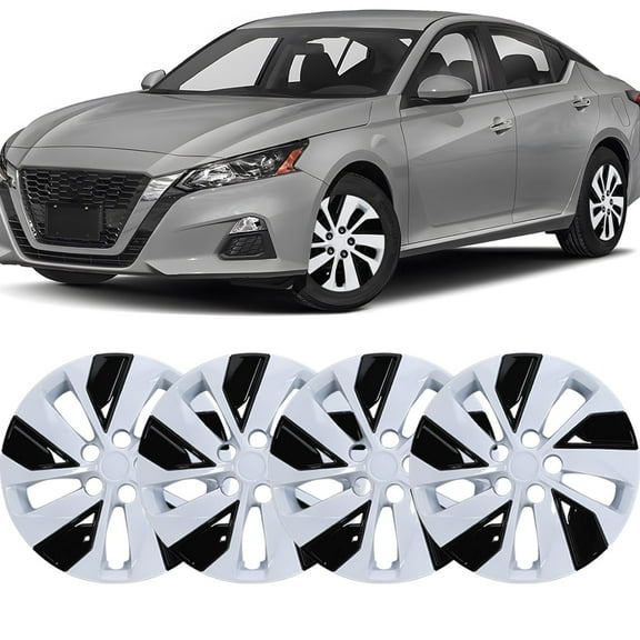 4PCS/Set 16-inch Hubcaps Wheel Rims Cover Compatible with 2019-2025 Nissan Altima,Compatible With Steel Wheels,Snap on Installation,White Lacquer & Black Lacquer