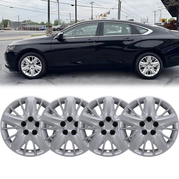 (Set of 4)18 inch Hubcaps Compatible with 2014-2020 Chevy Impala,Wheel Rim Hub Cap Replacement,Bolt-on Installation,PP Material,Lacquer