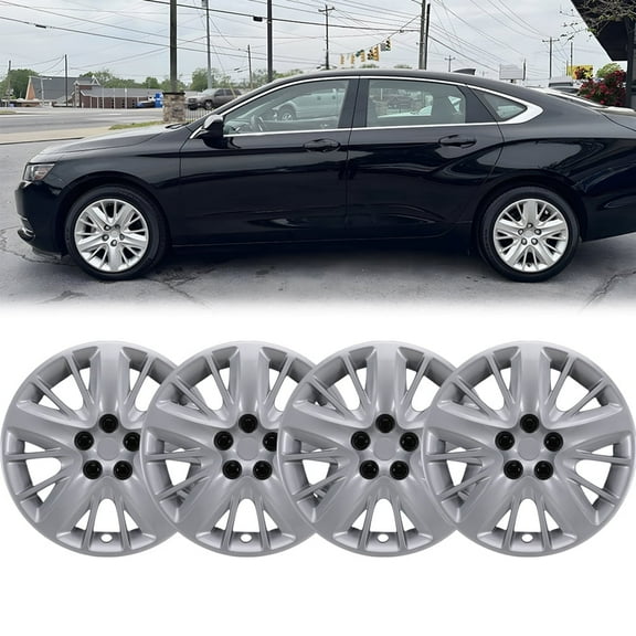 4PCS/Set 18" Steel Wheel Hubcaps Compatible with 2014-2020 Chevy Impala,Bolt-on Installation,Heavy Duty PP Material,Lacquer