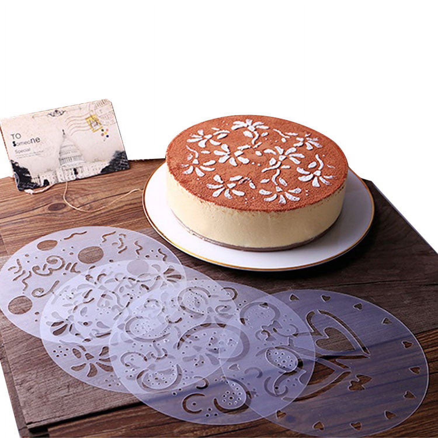 Cake Decorating Stencils & Templates,7 Pcs Decorating Cake Stencil Tool Cake Side Pattern Stencils for Buttercream Lace Cake Border Stencils DIY