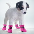 thumbnail image 1 of 4PCS/Set Dog Shoes for Small Medium Dogs,Non- Water Resistant Pet Booties,Paw Protector for Winter Snow Rain Outdoor Walking, for Puppies Cats Pet Footwear(Pink, Size 4: 1.97"(Width)), 1 of 4