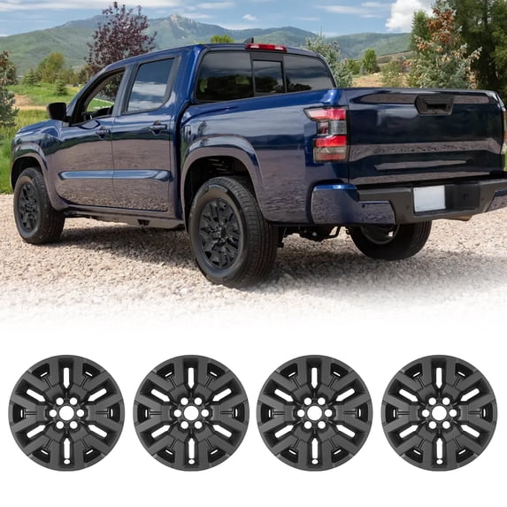 4PCS/Set Hubcaps,17 inch Alloy Wheel Wheel Skins Compatible with 2022-2024 Nissan Frontier SV/SL model,2025-2026 Frontier SL model,Black Matte