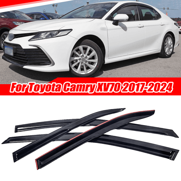 4PCS/Set In-Channel Wind Deflector for ToyotaCamry XV70 2017-2024, Rain Guard Window Visor, Gloss Black