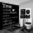 thumbnail image 1 of 4PCS Inspirational Quotes Shower Curtain Sets with Rugs, Waterproof White Fabric Shower Curtain, Colorful Cartoon Funny Positive Motivational Word Teens Boys Girls Kids Bathroom Decor, 1 of 7
