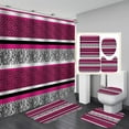 thumbnail image 1 of 4PCS/Set Jaguar Cheetah Leopard Print Shower Curtain set Cloth Polyester Bath Curtain Waterproof Bathtub Curtains, Bathroom Rugs Bath Mat Toilet Rug, Panthera Skin Decor 72x72",+Hooks, Grey, 1 of 7