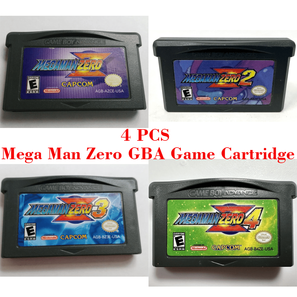 4PCS Set Mega Man Zero 1,2,3,4 Game Boy Advance Game