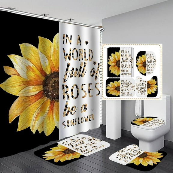 4PCS/Set Pink Leopard Print Shower Curtain, Sexy Fancy Chic Safari Wildlife African Wild Animal Jaguar Cheetah Skin Pattern Bathroom Decor for Girl, Non-slip Bath Rugs Toilet Mats, Pink