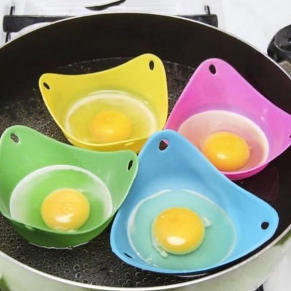 4PCS/Set Silicone Egg Poacher Poaching Pods Pan Non Stick Egg Baking Cups ToolWA