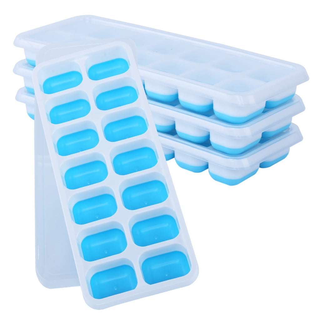 4PCS/Set Silicone Ice Cube Tray Mold Clear Cover Ice Cream Maker Molds Ice Plate Drinking Household Summer Tools