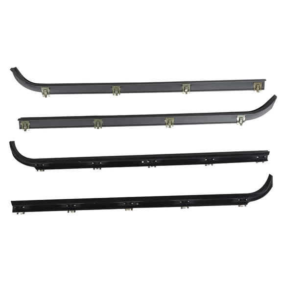 4PCS Set Window Sweep Felts Inner Outer Seals Weatherstrip Replacement for 1987-1996 F150 F250 F350 Truck Black