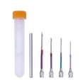 thumbnail image 1 of 4PCS Sewing Embroidery Stitching Punch Needle Handle DIY Craft Tool Guide Stamp Flower Pin Set with Handle and Bottle for Home Stitchwork, 1 of 5
