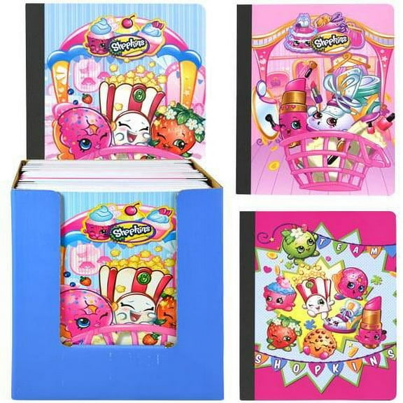 Shopkins Composition Notebooks, 9.75x7.5", Multicolor, 50 Sheets, 4 Count