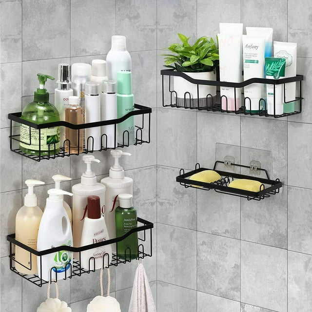 4PCS Shower Caddy Bathroom Shelf Organizer Rustproof Metal