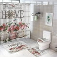 thumbnail image 1 of 4PCS Shower Curtain Sets with Rugs Farmhouse Shower Curtain Neutral Rustic Country Shower Curtain Sets Rose Peony Shower Curtain Sets Bathroom Decor with Non-Slip Bath Mat Toilet Rug, 1 of 8