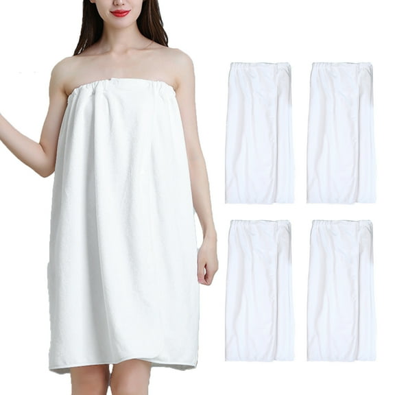 4PCS Shower Towel Terry Cloth Wrapping Bathrobe,Towel Wrap for Women Spa Soft Bathrobe Lightweight Quick Dry Wrap Towel Full Length Adjustable Beach Pool Bathrobe