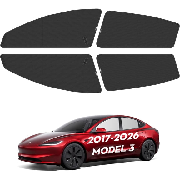 4PCS Side Window Shades for Tesla Model 3 [Static Cling]