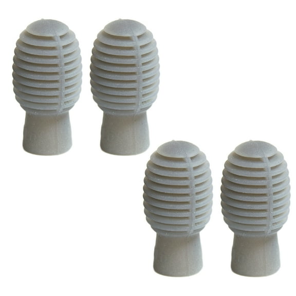 4PCS Silicone Drum Stick Protective Caps Covers Silent Practice Drumstick Tips Pads Replacement Drum Accessories (Grey)