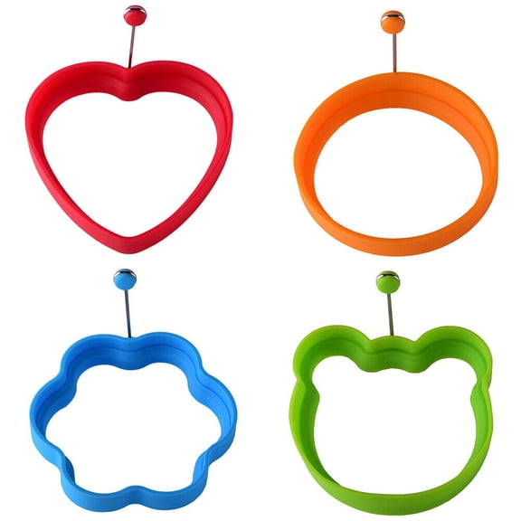 4PCS Silicone Egg Frying Mold Ring Pancake Silicone Non-stick Mould Tool Pan