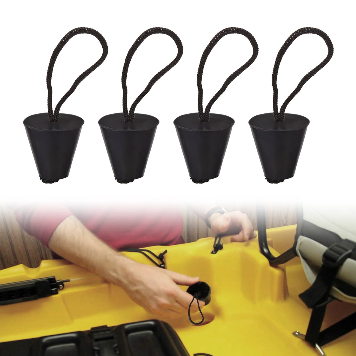 SLTG2020 4PCS Silicone Kayak Scupper Plug Kit, Universal Kayak Drain ...