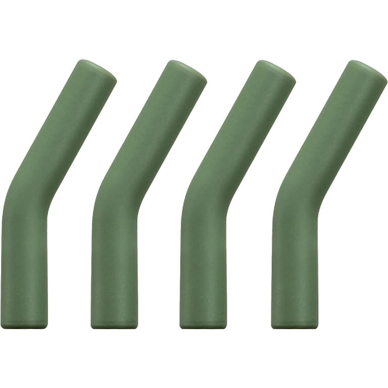 4pcs Silicone Straw Tips- Food Grade Rubber Metal Straws Tips Covers Only Fit for 1/3 inch Wide(8MM Outdiameter) Stainless Steel Straw-Army Green