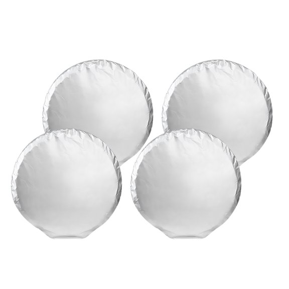 4PCS Silver Tire Guard Covers Water discouraging Sun Deflecting Design consistent Various Vehicle Models Easy To Clean