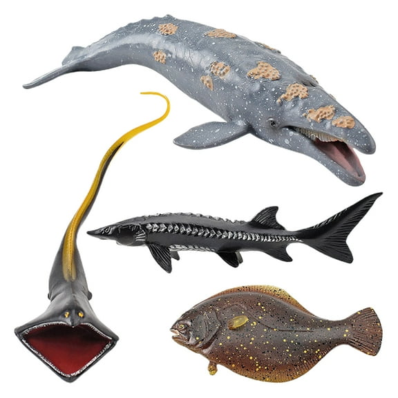 4PCS Simulation Deep Sea Life Animals Figurines PVC Deep Ocean Animals Model Perfect Gift for Kids