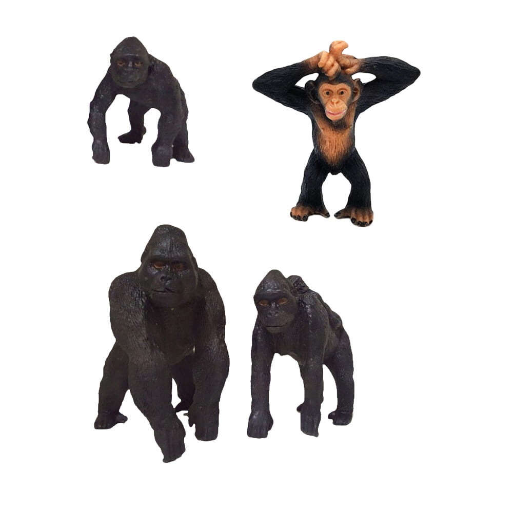 4PCS Simulation Gorilla Model Static Animal Model Toy Decor for ...