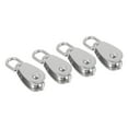 thumbnail image 1 of 4PCS Single Pulley Block M15 Stainless Steel Small Pulley Roller For Rope Cord in °Swivel Silver Pulley, 1 of 5