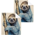 thumbnail image 1 of 4PCS Sloth on The Branch Towels Cotton Washcloths Set,Quick Drying & Absorbent Soft Bathroom Hand Towel Lightweight & Portable Fingertip Towel Decor Gift, 1 of 7