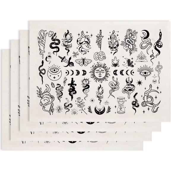 4PCS Snake Underglaze Transfers for DIY Pottery Transfer Stickers Ceramic Decals Black Waterslide Underglaze Transfers Paper for DIY Porcelain Overglaze Enamel Clay Decal 20.5x14.6in