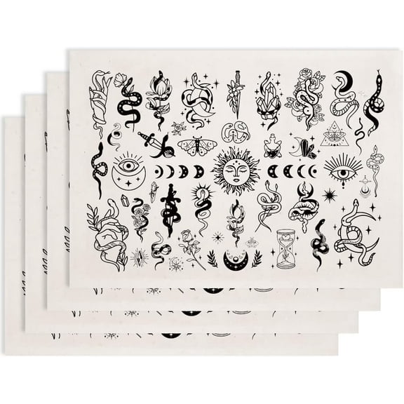 4PCS Snake Underglaze Transfers Pottery Transfer Stickers Ceramic Decals Black Waterslide Underglaze Transfers Paper