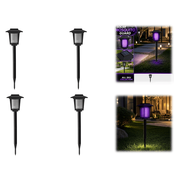 4PCS Solar Bug Zapper, Solar Bug Zapper Mosquito Repellent, LED Flame Effect Insect Killer Torch Light for Outdoor Landscape Decoration
