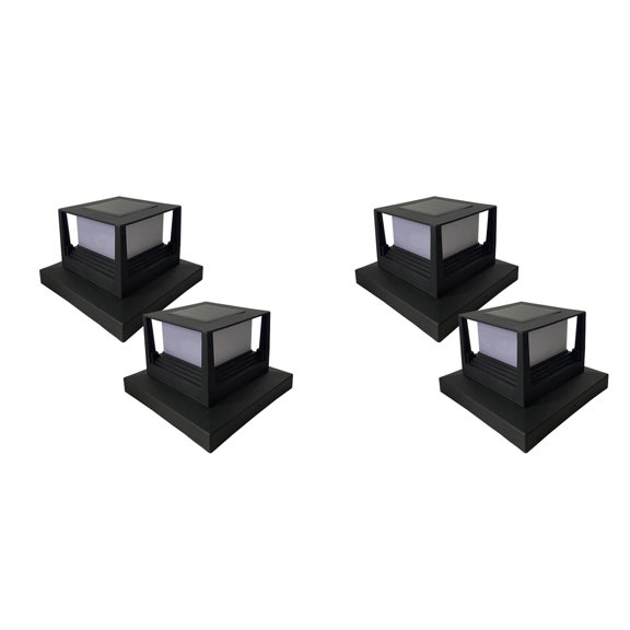 4PCS Solar Light Fence Gate Pillar Head LED Lamp Villa Column Lamp for House Gate Patio Garden Wall