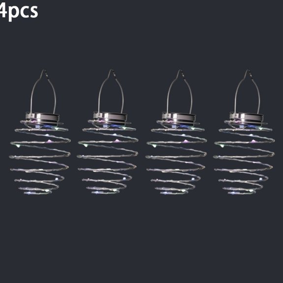 4PCS Solar Spring Lights, LED Outdoor Hanging Decorative Lights, IP54 Waterproof Energy-Saving Solar Spotlights, Landscape Lighting for Garden Lawn Path Park Courtyard Sidewalk