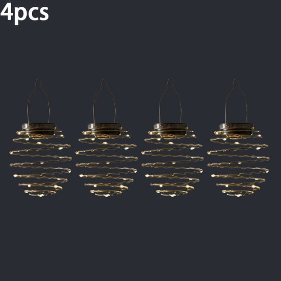 4PCS Solar Spring Lights, LED Outdoor Hanging Decorative Lights, IP54 Waterproof Energy-Saving Solar Spotlights, Landscape Lighting for Garden Lawn Path Park Courtyard Sidewalk