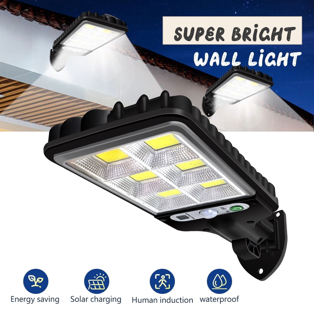 MDHAND 4PCS Solar Street Light, 600W LED Solar Lights Outdoor Street PIR Motion Sensor Outdoor Garden Wall Lamp with Remote Controlfor Park, Garden,Courtyard, Street, Walkway, Deck Waterproof