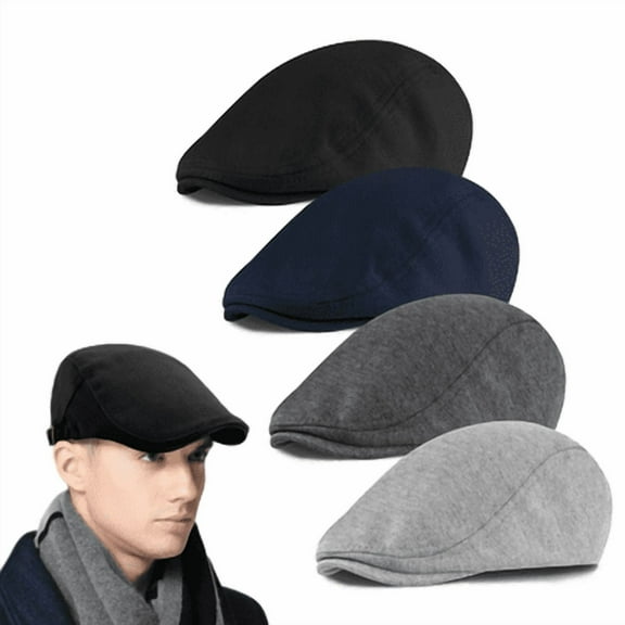 4PCS Solid Gatsby Cap Men's Ivy Hat Golf Driving Summer Sun Flat Cabbie Newsboy