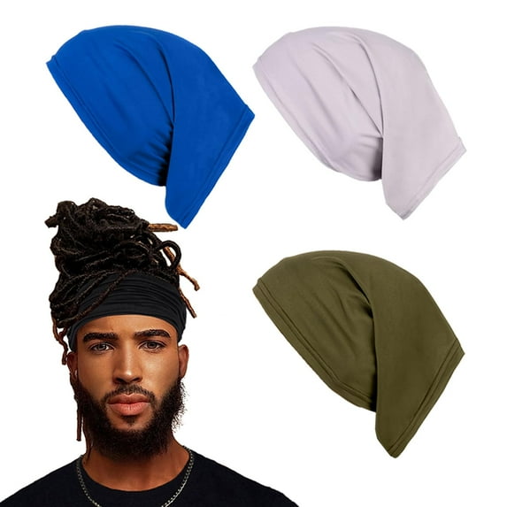 4PCS Spandex Dreadlock Cap, Tube Unisex Bands Elastic Long Hair Dreads Head Wraps, Cap Locks Headbands for Men Women Accessories