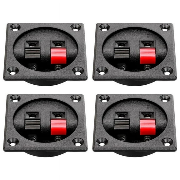4PCS Speaker Box Terminal Cup, Spring Square Subwoofer Binding Post Connector for DIY Home Car