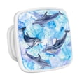 thumbnail image 1 of 4PCS Square Cabinet Fluorescence Knob Glowing in the Dark Furniture Drawer Pulls Handle with Screws Sea blue dolphins, 1 of 5