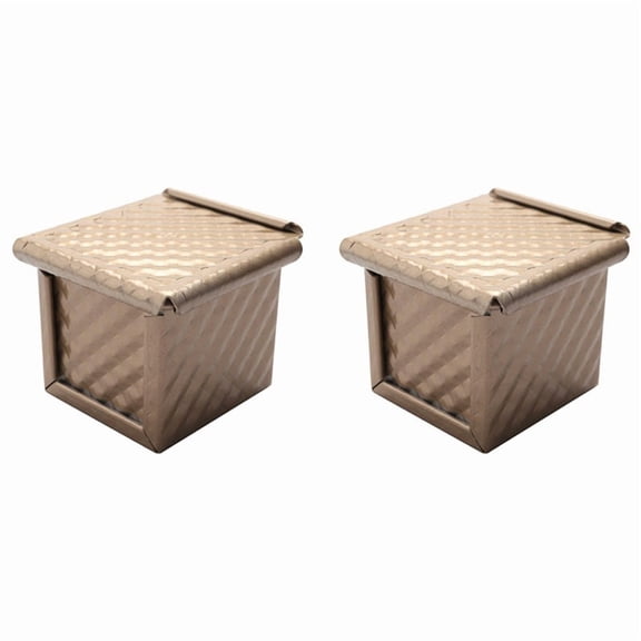 4PCS Square Loaf Pan with Lid Toast Mold Bread Pan Pullman Loaf Pan with Cover Non-Stick Mini Water-Cube Toast Box