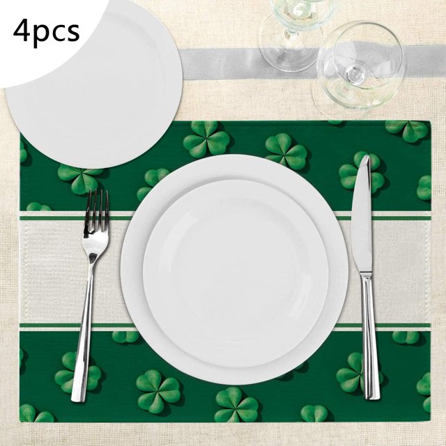 4PCS St. Patrick's Day Table Decoration Napkins Kitchen Insulated Stain